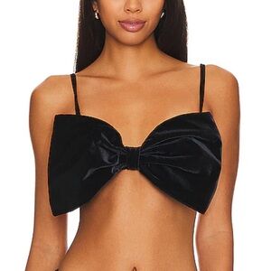 Black Velvet Devin Bow Variation Bikini Top
